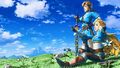 Zelda spending time with Link in Hyrule Field