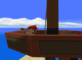 Zuko using his telescope to keep watch on the lookout platform from The Wind Waker