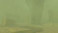 The North Gerudo Ruins during the Sand Shroud from Tears of the Kingdom
