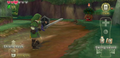 Link defending against an Octorok in Skyward Sword