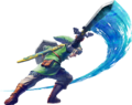Link performing an attack with the Master Sword