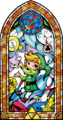 Stained glass artwork featuring the Wind Waker