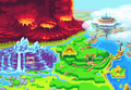 The updated overworld Map showing the two new locations.