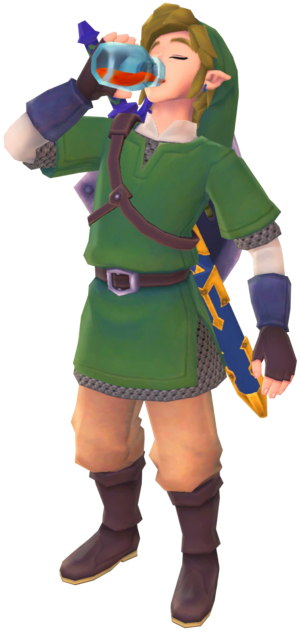 SS Link Drinking Heart Potion Render.png
