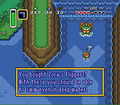 Great Zora as Link purchases Zora's Flippers in A Link to the Past.