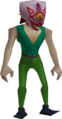 The Cursed Rich Man wearing the Mask of Truth in Majora's Mask