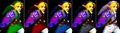 Link's different tunics in Super Smash Bros. Melee