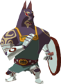 A white and red, Shield-carrying Darknut with its armor removed from The Wind Waker