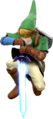Link performing the Down Thrust in Super Smash Bros. for Wii U