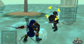 Link fighting Dark Link from Ocarina of Time 3D