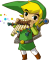 Link playing the Spirit Flute
