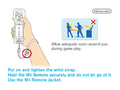 A Wii warning screen reminding users to use Wii remotes safely
