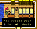 The Quadruplets' Mother giving Link the Ribbon, as seen in Link's Awakening DX