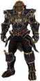 A Male Barbarian wearing the Ganondorf Outfit in Diablo III Eternal Collection