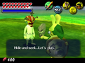 Link playing hide-and-seek with the Moon Children in Majora's Mask