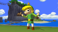 Link carrying a Hyoi Pear from The Wind Waker