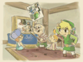Link watching Niko retell his journey