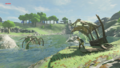 Izra looking into the Hylia River from Breath of the Wild