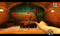 Link playing the Market Shooting Gallery from Ocarina of Time 3D