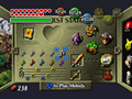 The Inventory section showing quest items from Majora's Mask