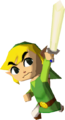 Link raising the Recruit's Sword
