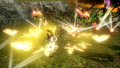 Agitha summoning a swarm of Golden Butterflies from Hyrule Warriors
