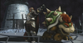 Ganondorf commands the Subspace Gunship to fire at the incoming Halberd