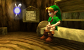 Link meeting Navi from Ocarina of Time 3D