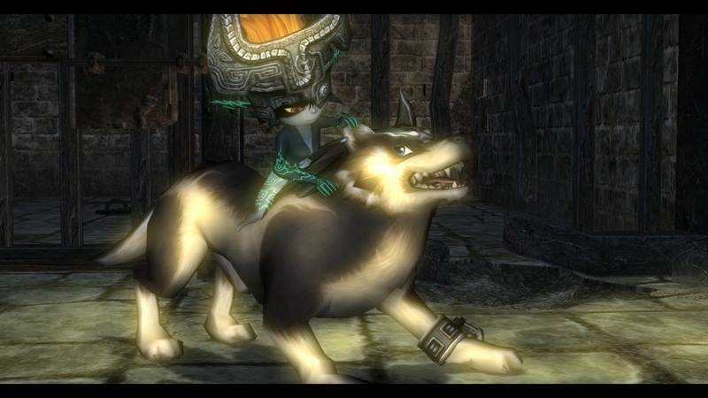 File:TPHD Midna Riding Wolf Link Promotional Screenshot.png
