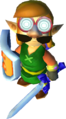 Link donning the Hint Glasses