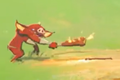 A Bokoblin lighting a Boko Club on fire from Breath of the Wild