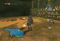 Link attempting to catch a Cucco from Twilight Princess