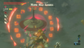Link fighting a giant Monk Maz Koshia from Breath of the Wild