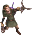 Link using the Double Clawshots from Twilight Princess