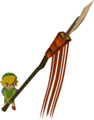 Link wielding a spear from The Wind Waker