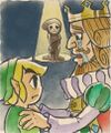 Link, King Tuft, and Princess Styla during the credits