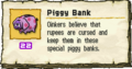 The Piggy Bank along with its description