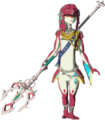 Mipha holding the Lightscale Trident in Hyrule Warriors: Age of Calamity