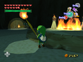 Link wielding a Boko Stick on the eighth floor