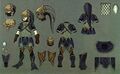 Concept art of the Zora Armor from the Hyrule Historia
