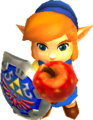 Link eating an Apple in A Link Between Worlds