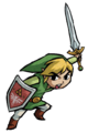 Green Link preparing for attack from Four Swords Adventures