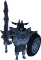 An unused stone statue of a Darknut from The Wind Waker