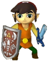 Toon Link wielding the Shield of Antiquity from Hyrule Warriors Legends