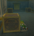 Link pushing crates in the Tower of the Gods