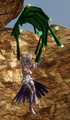 Lana gliding with the Deku Leaf in Hyrule Warriors