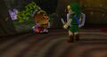 Link approaching the Deku Princess in Majora's Mask