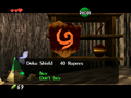 The Deku Shield in the Kokiri Shop from Ocarina of Time