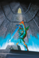 Link pulling out the Master Sword from the Pedestal of Time