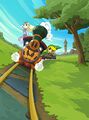 Link and Princess Zelda riding the Spirit Train